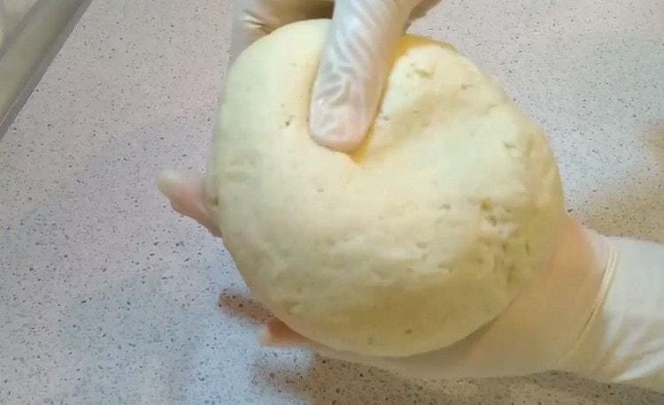 The dough should not stick to your hands.