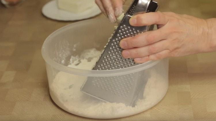 Rub the butter into the flour.