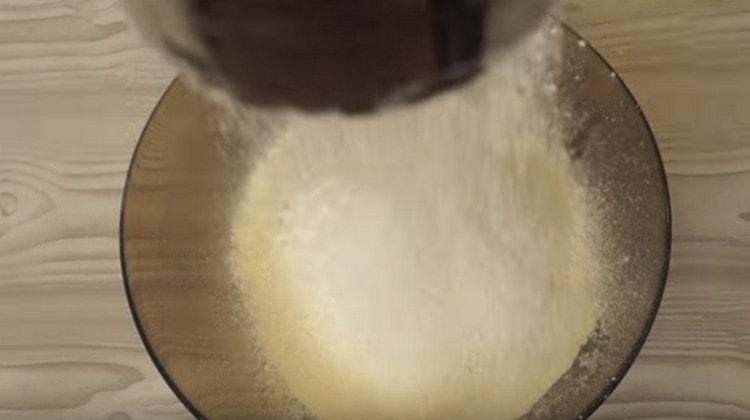 Sift the flour, add salt to it.