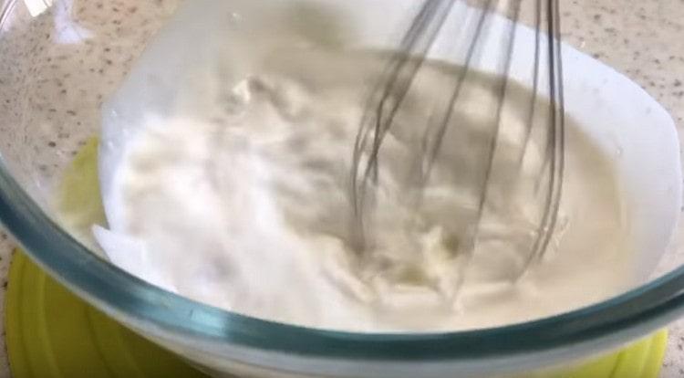 Mix the liquid until the yeast is completely dissolved.