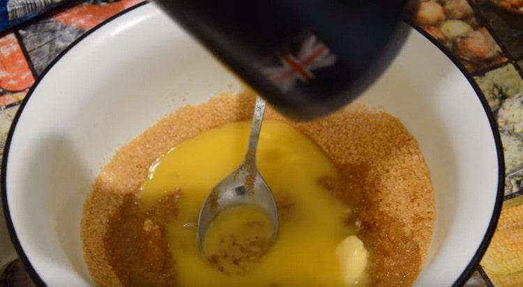 Add melted margarine.