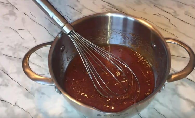Whisk the marinade.