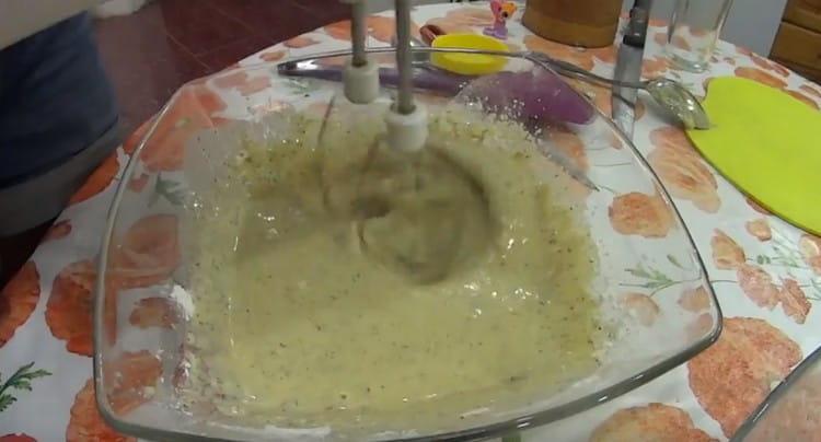 We also beat the beer batter with a mixer.