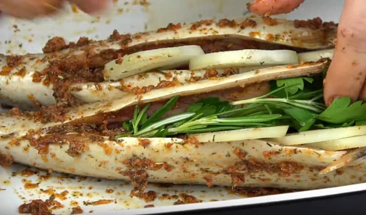 Inside the carcass lay onions, parsley, rosemary.