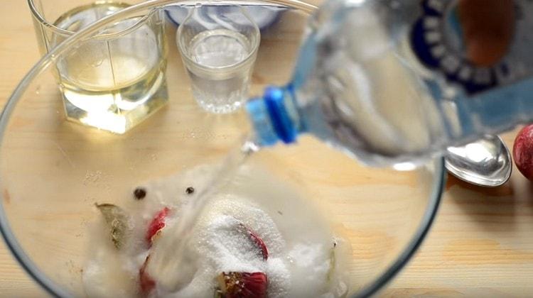 Fill all these components with water.