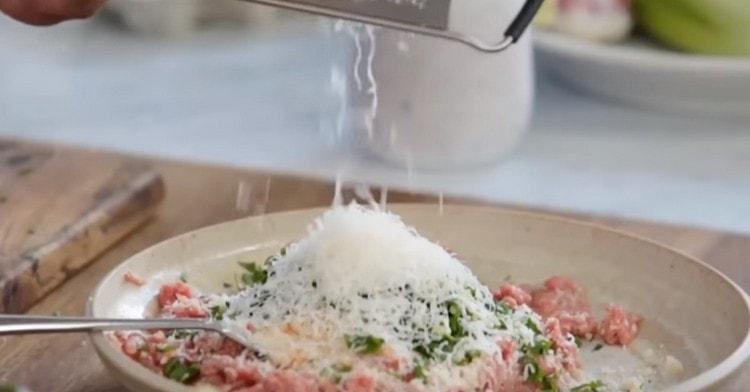 grate parmesan on a fine grater.