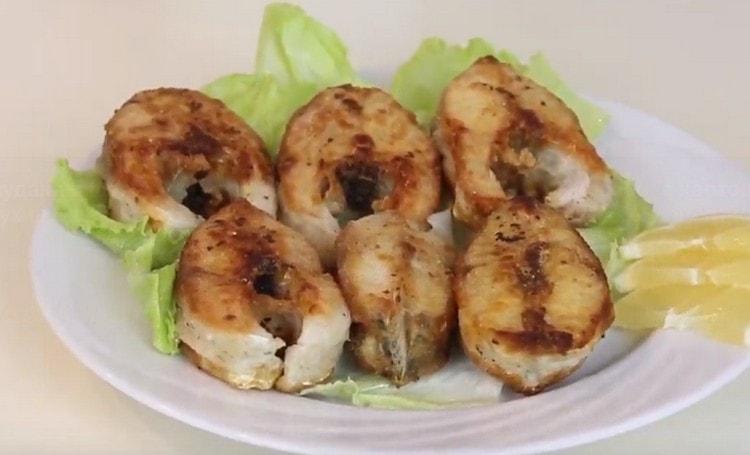 Fried pike perch in a pan turns juicy and very tender.