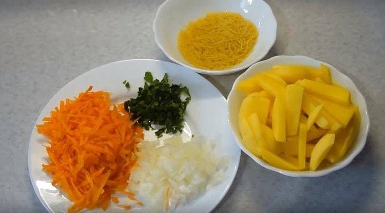 Cut all the necessary vegetables.