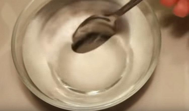 Dissolve salt in water.