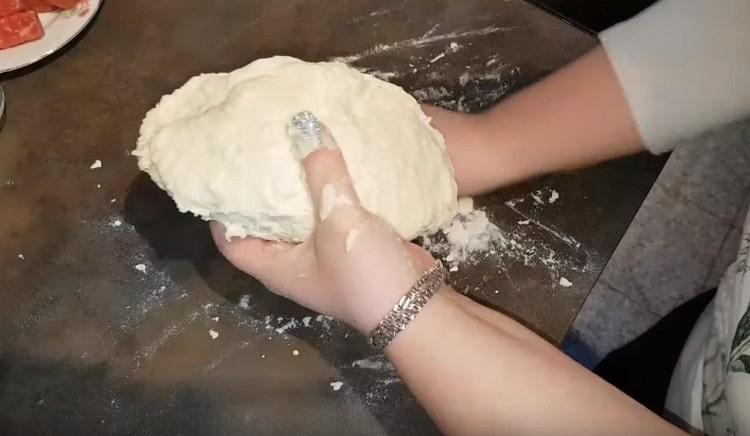 Knead the dough well with your hands.