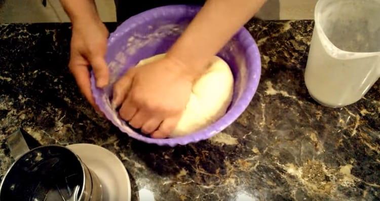 Knead the dough, but do not add more flour than stated in the recipe.