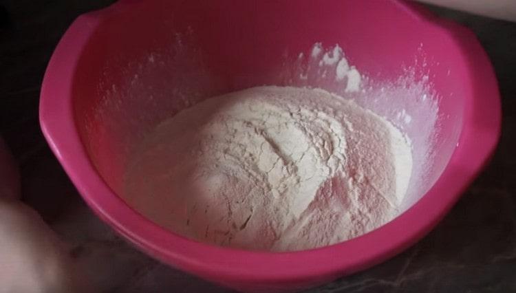 Sift flour into a bowl.