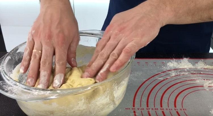 Send the kneaded dough into a bowl.