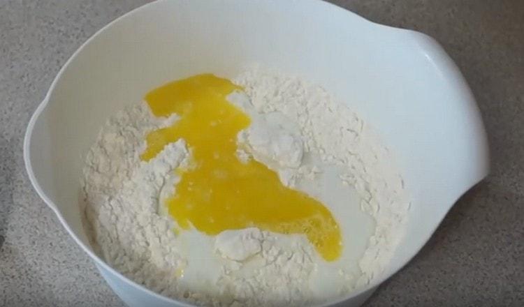 Add the melted butter as well.