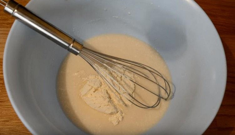 Add 5-6 tablespoons of flour and mix.
