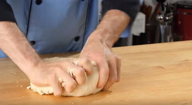 Knead the dough well with your hands.