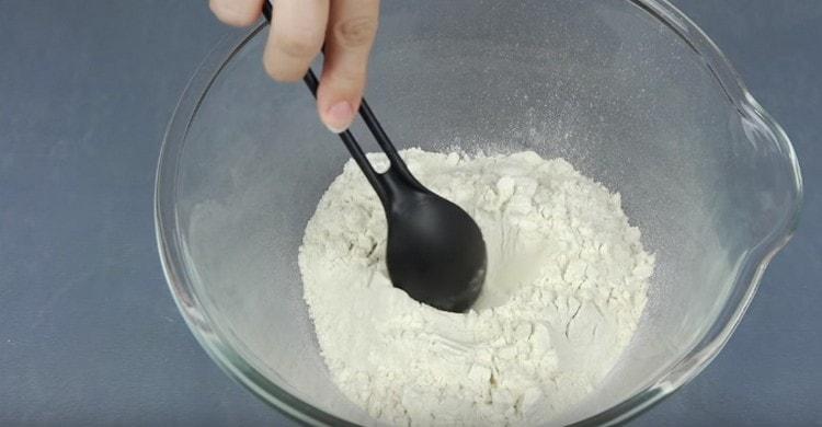 Sift flour into a bowl.