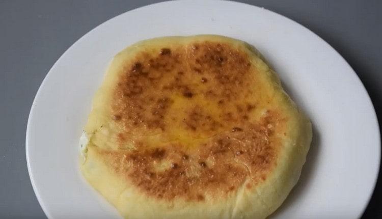 It is customary to grease the finished product with a piece of butter.