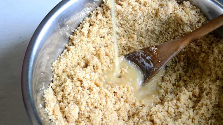 Mix cookies with butter