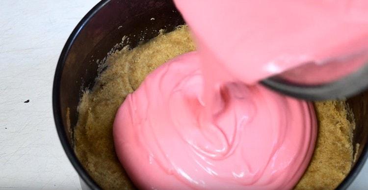 The resulting souffle is poured onto a sand base and sent to the refrigerator.