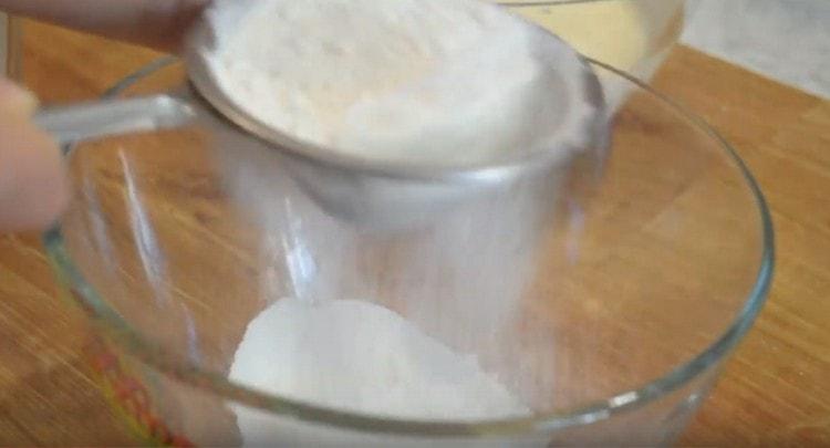 Sift the flour.