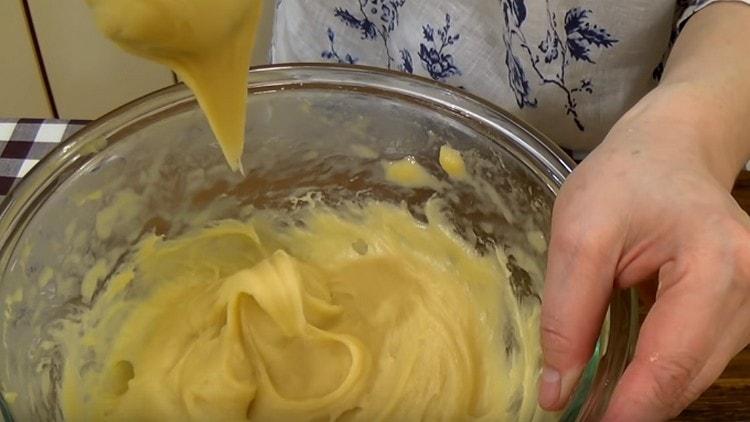 The consistency dough should resemble thick sour cream.