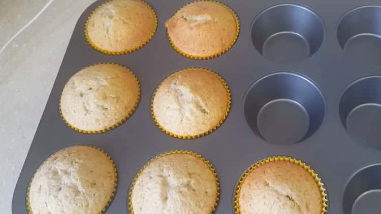 Preheat the oven to make banana cupcakes