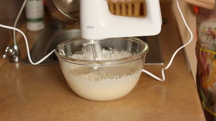 To make a banana cheesecake, combine and whisk the topping ingredients.