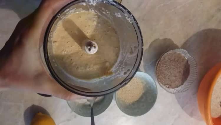 Mix the ingredients for yeast-free bread