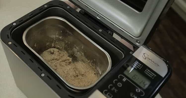 To prepare yeast-free bread in a bread machine, put the dough in a bowl