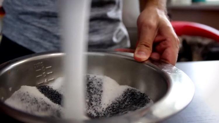 Prepare the ingredients for poppy seed buns
