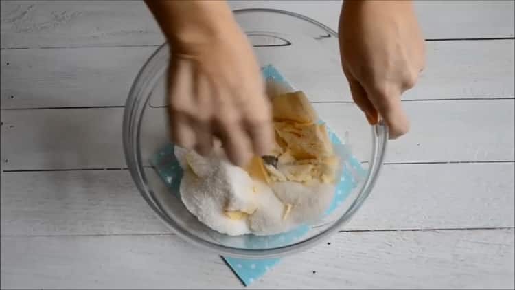 To make a quick cupcake in the oven, prepare the ingredients