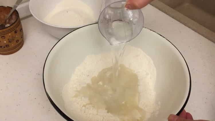 To make dumplings with potatoes and bacon, add water