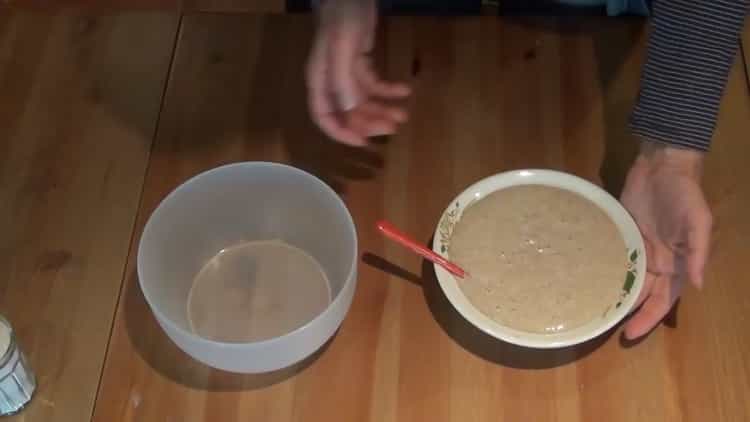 To make the sourdough for bread, divide the sourdough