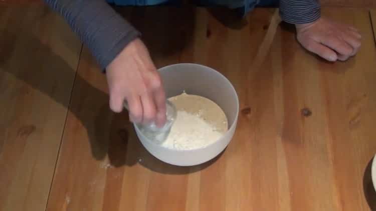 To prepare the sourdough for bread, prepare the ingredients