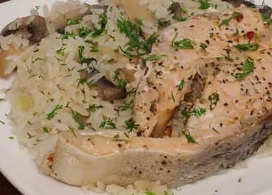 Delicious steamed pink salmon