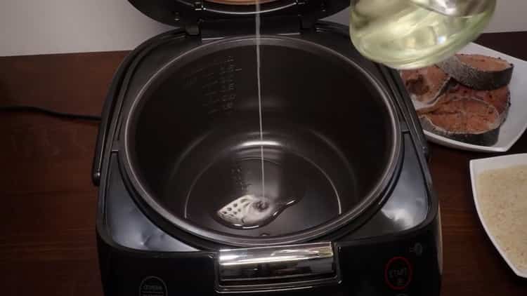 For steaming pink salmon, prepare a bowl