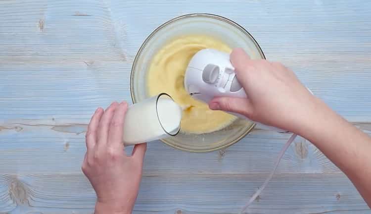 To make cupcakes with condensed milk, add milk