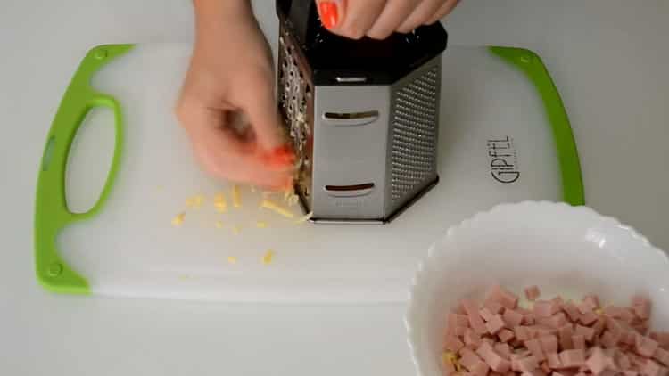 Grate cheese to make envelopes