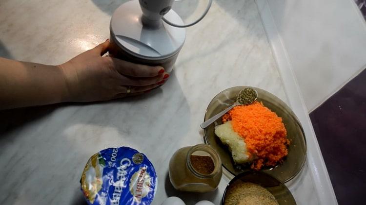 To cook mackerel cutlets, grate vegetables