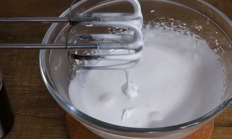 To prepare the cream cake, beat the ingredients