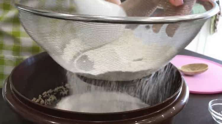 Sift flour to make corn bread