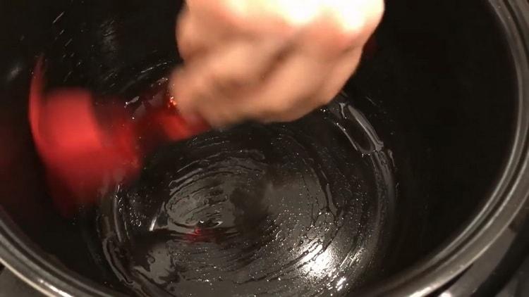 To make corn bread, grease the mold