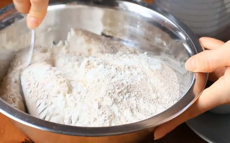 To make a cake without yeast on kefir, sift the flour