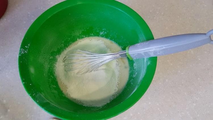 To make a cake with raisins, sift the flour