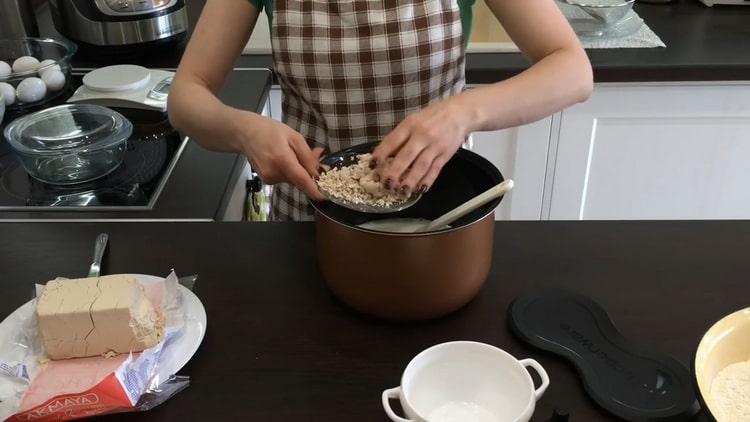 To prepare a cake with candied fruit, prepare the ingredients