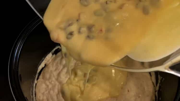 To make a cake in a slow cooker, combine all the ingredients