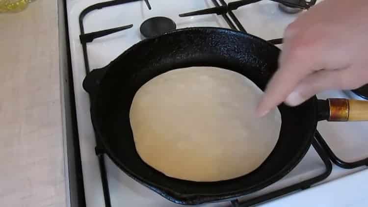 To make flat cakes instead of bread in a pan, heat the pan