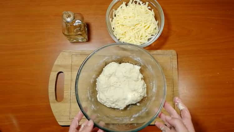 To make cheese cakes, knead the dough