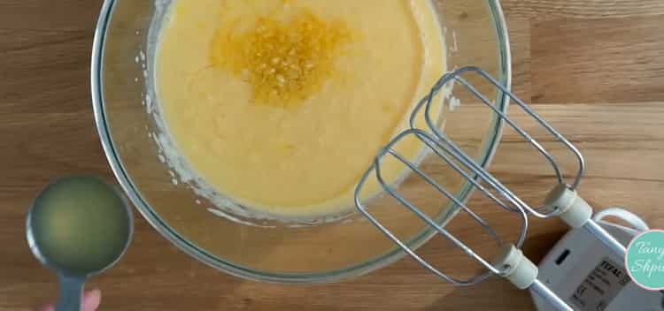 To make a lemon cake, make a dough